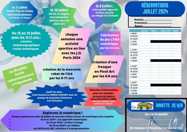 flyer Juillet 2024 temps fort