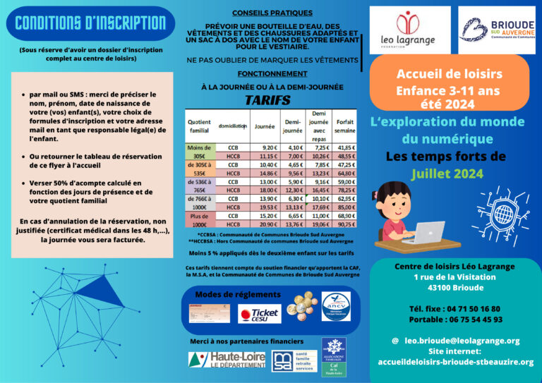 flyer Juillet 2024 temps fort